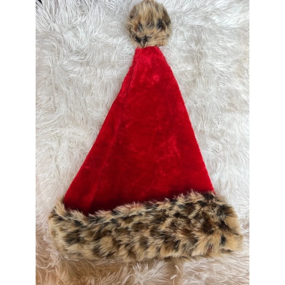Christmas‎ Eve Santa Hat Lot Large Red Buffalo Plaid Leopard Stripe Fun Unique